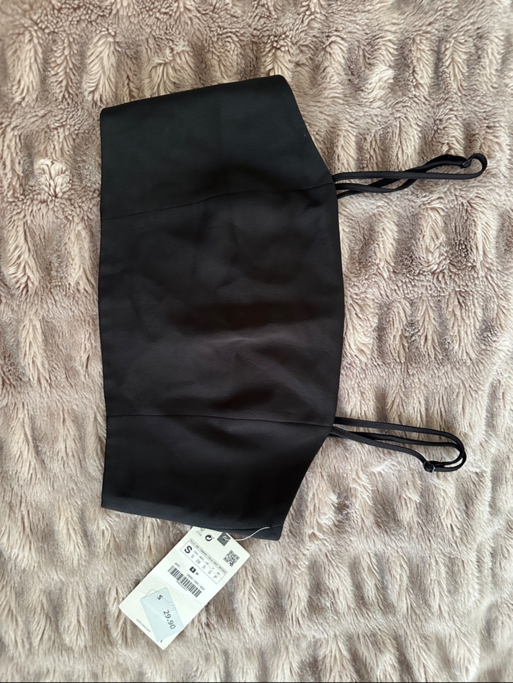 Zara Black Double-Strap Cropped Top